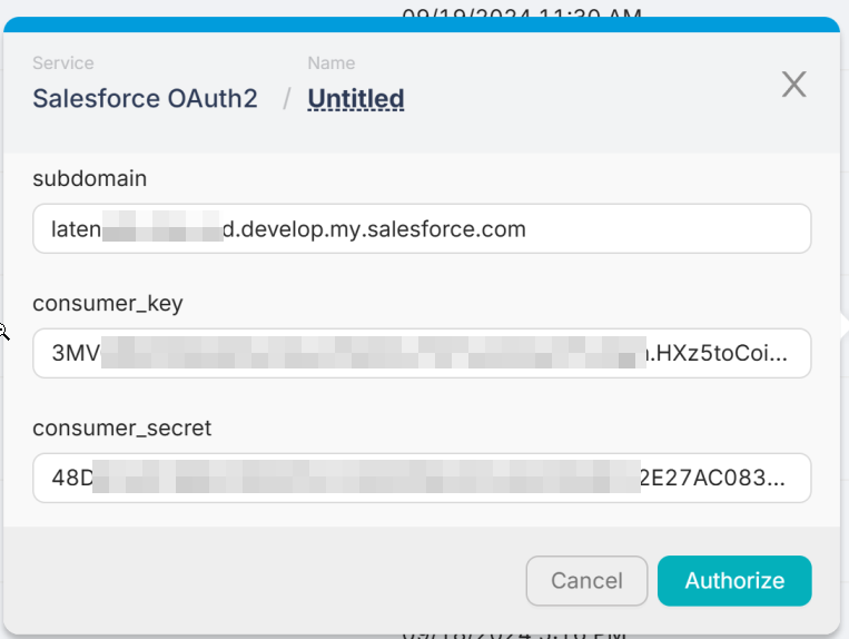 Salesforce credentials