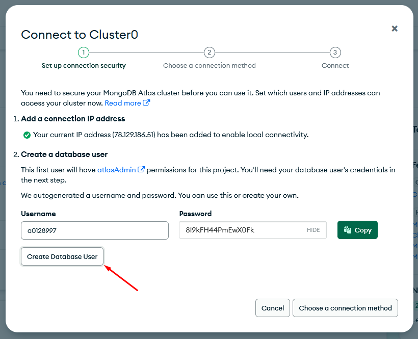 Create Database User