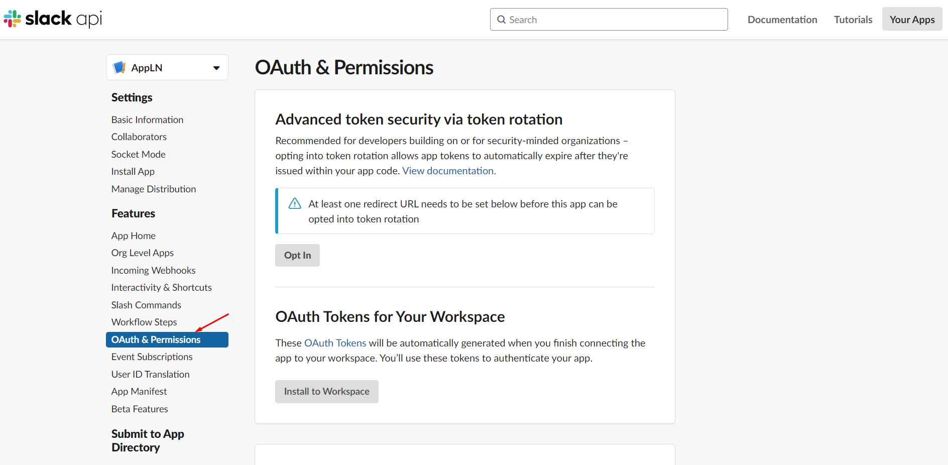OAuth & Permissions