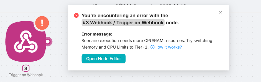 Сообщение об ошибке