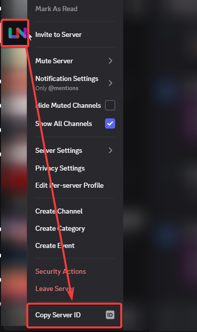 Копирование ID