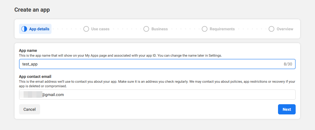 Meta for Developers — шаг 2