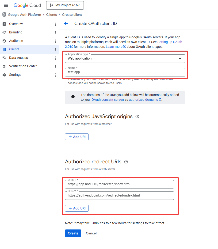 Redirect URI для российского домена