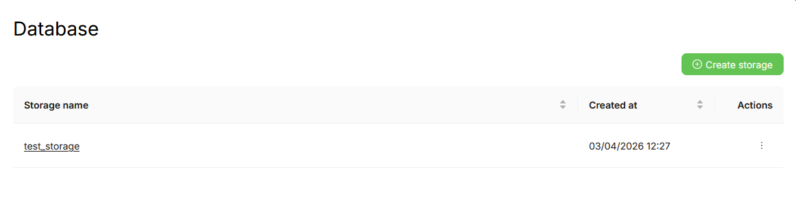Хранилище создано и отображается в списке