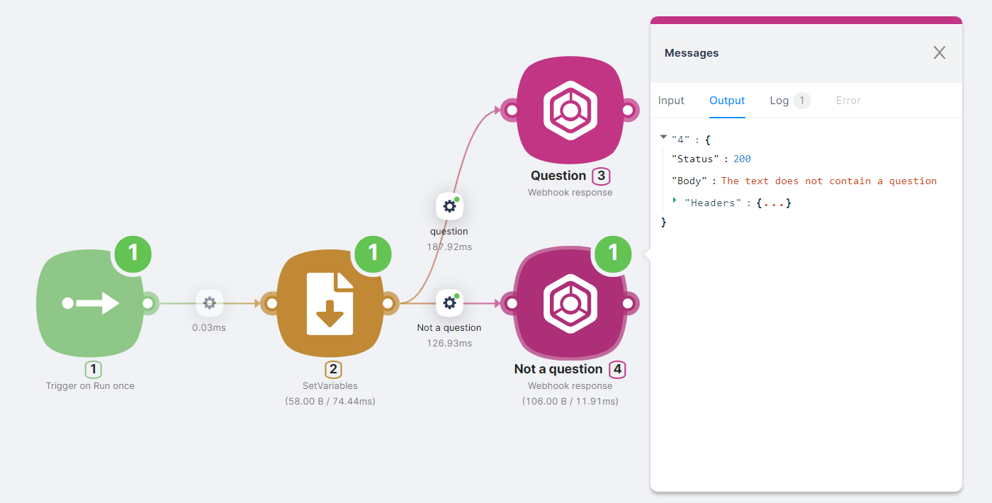 Результат без вопроса